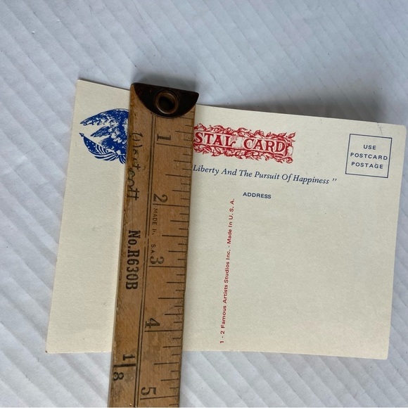 Life Liberty and the Pursuit of Happiness Patriotic Vintage Postcard Made In USA - Picture 14 of 15